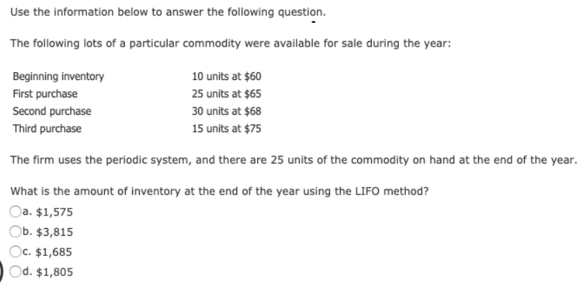  Use the information below to answer the following question. The following