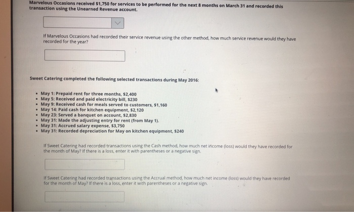 basis or Accrual basis, and then enter your answer to the question.