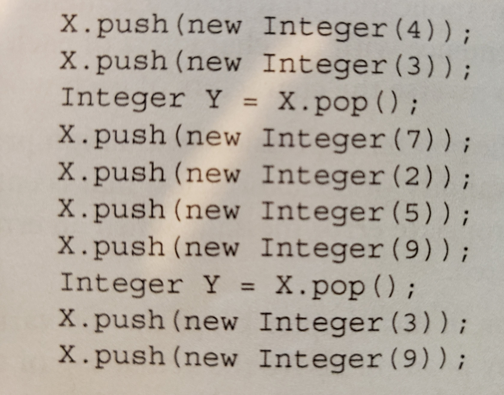 Data Structures: STACKS From the stack in the picture below, what are
