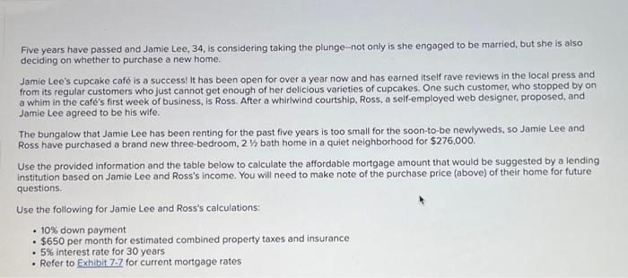  can you help with steps 1-5? Five years have passed and