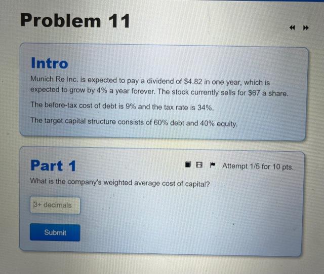 Intro Munich Re Inc. is expected to pay a dividend of