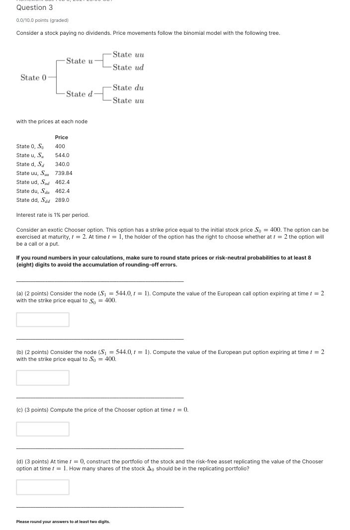 option pricing, please provide correct answer. Thanks a lot for kind help.