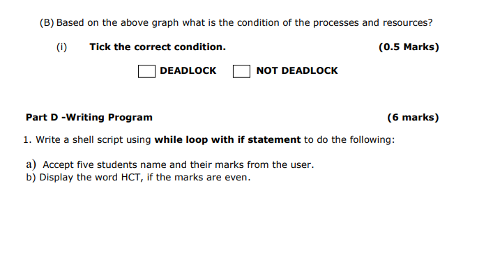 three processes A, B, and C and three types of resources R1,