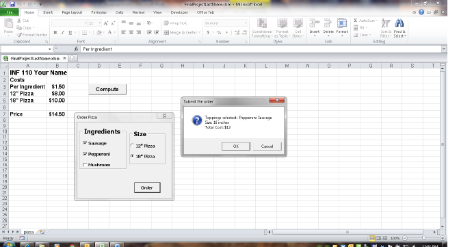 In Excel... General Guidelines: 1. Enter the labels, data, and the compute