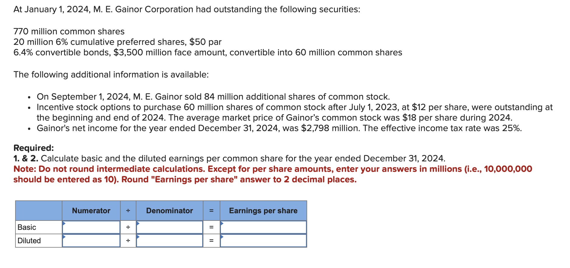  HW Ch 19.2(LO 19.4-11)At January 1,2024, M. E. Gainor Corporation had