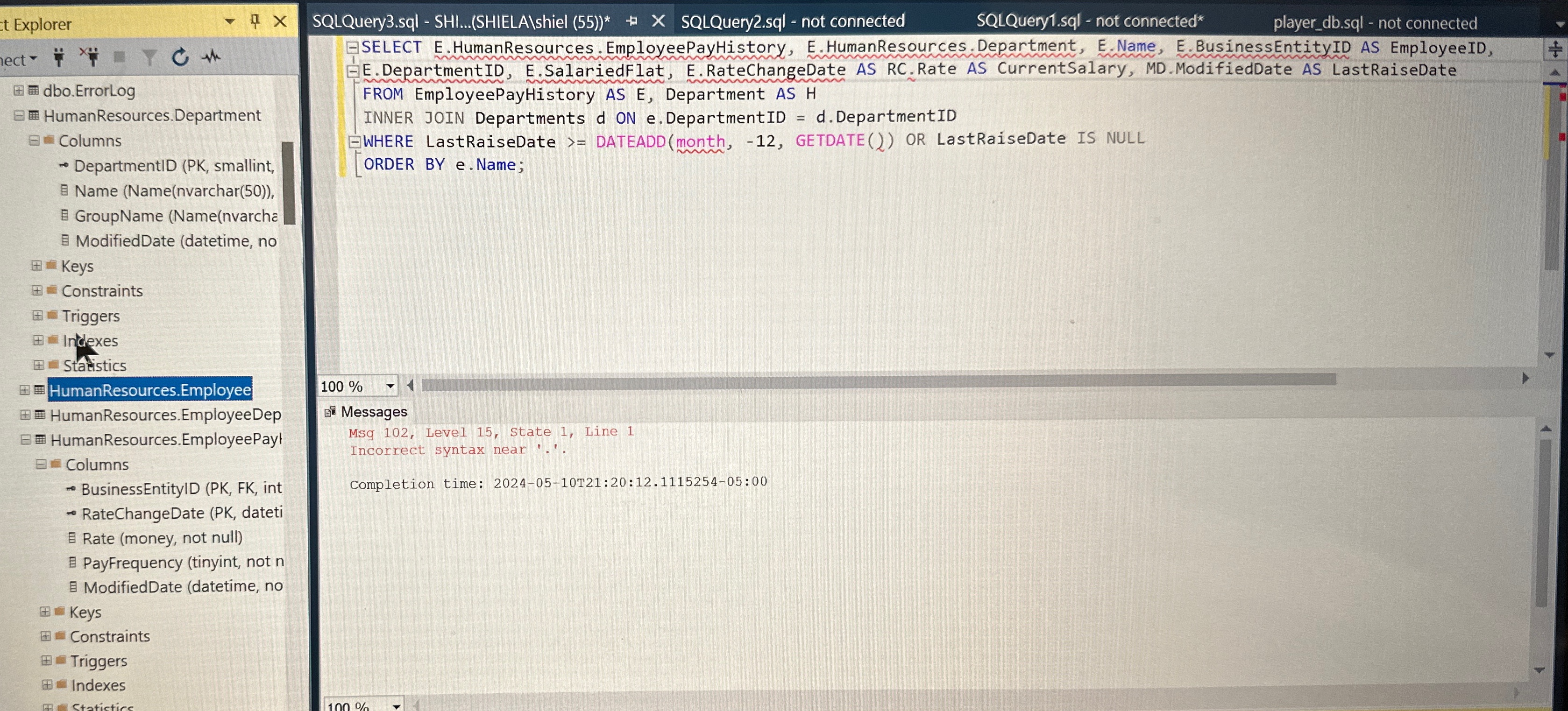  I need help creating a query for all employees: Employee ID