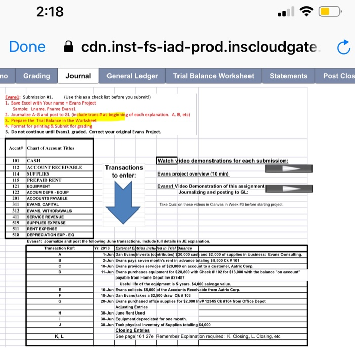 at beginning of each explanation. A, B, etc) 3. Prepare the Trial