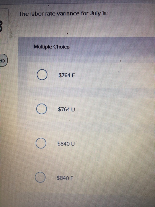 labor Variable overhead The company reported the following results concerning this product