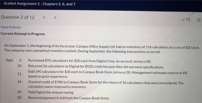  Graded Assignment 3 - Chapters 5, 6, and 7 Question 2
