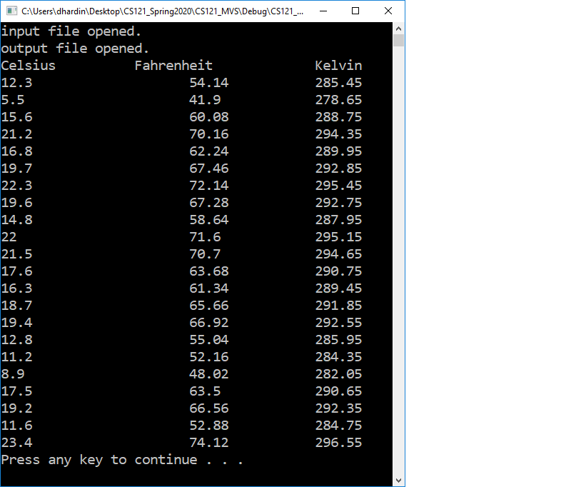 Using the temps.txt data file (Located on the Data Canvas Page) which