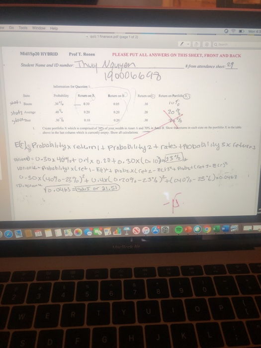  please show step by step alone with the formula Mid1520 HYBRID