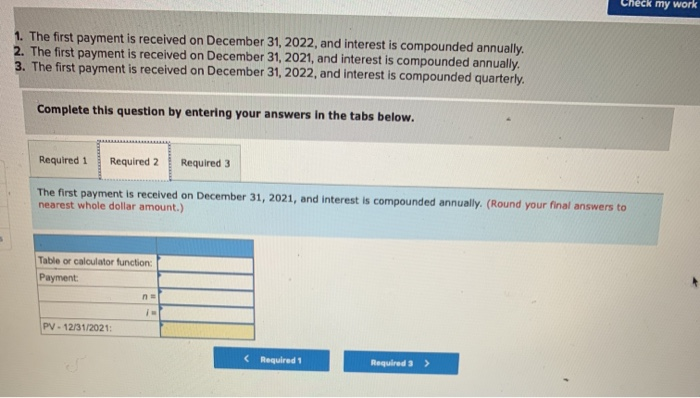 interest rate, determine the present value on December 31, 2021, of a
