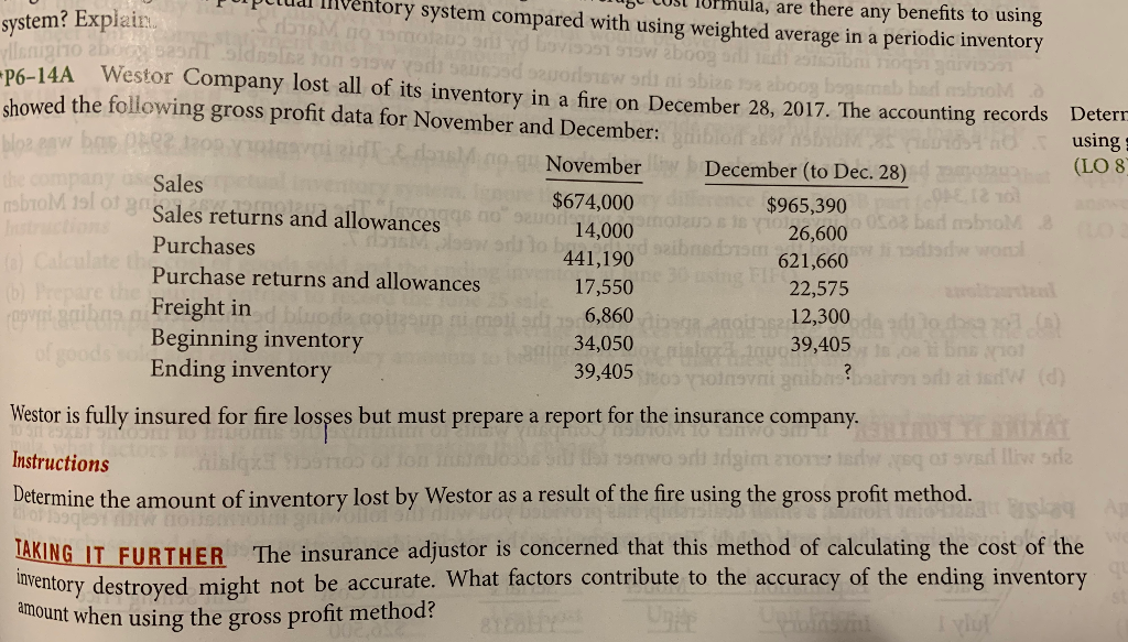 Tuptual liventory system compared with using weighted average in a periodic
