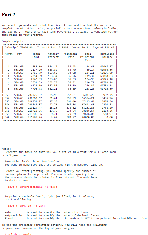 compute a monthly payment. This assignment is broken up into 2 parts.