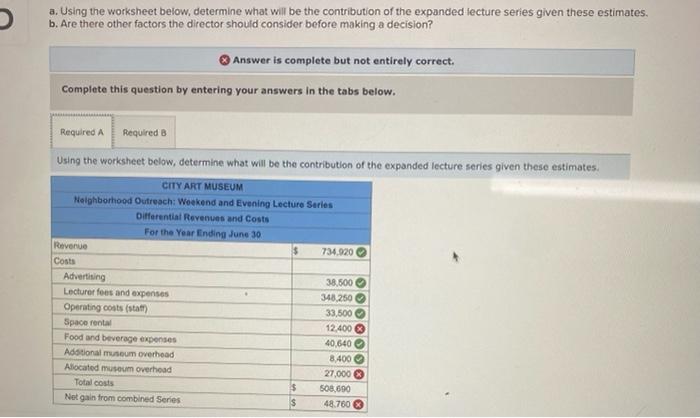  asing the worksheet below, determine what will be the contribution of