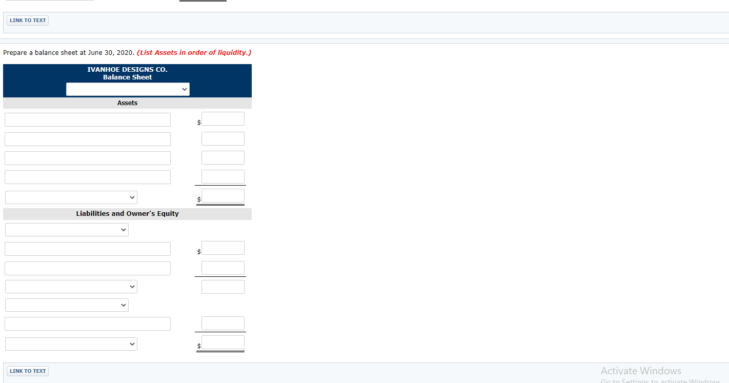 the business. Following are the assets and liabilities of the company at
