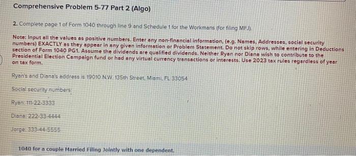 (for fiting MFJ). Note: Input all the values as positive numbers. Enter