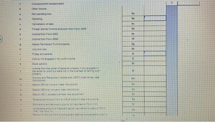 while entering in Deductions section of Form 1040 PG1. Assume the dividends