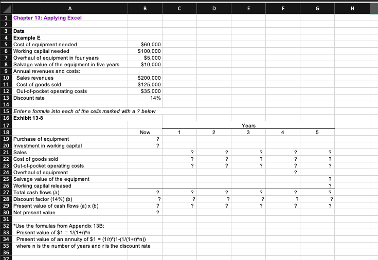is to be used to create your own worksheet version of Example