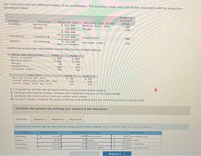 please answer the required 1, 2, 3 and 4. 