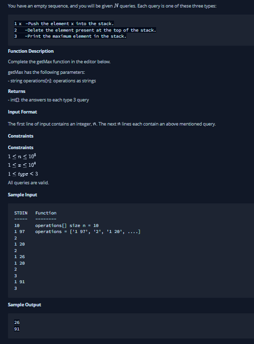 complete the missing code You have an empty sequence, and you will