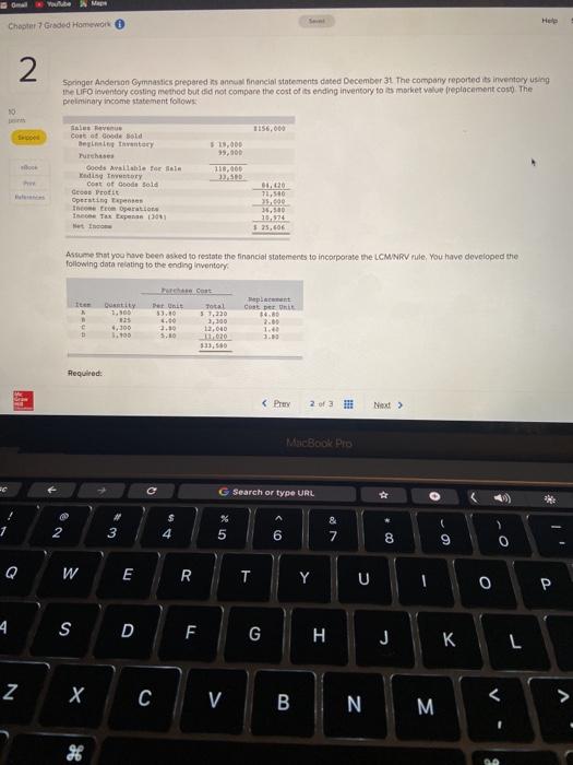  please help, with explanation Ole Maps Here Chapter 7 Graded Homework