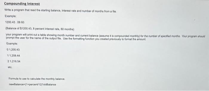 This code is gir c++ Compounding interest Wite a program that read