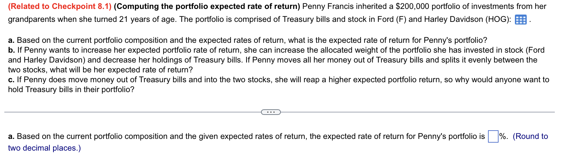  Please explain (Related to Checkpoint 8.1 ) (Computing the portfolio expected