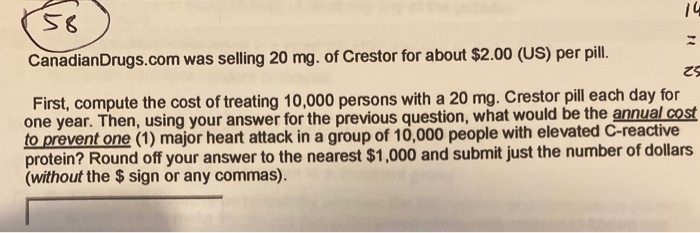 answer to previous question is 58. please help calculate. here is the