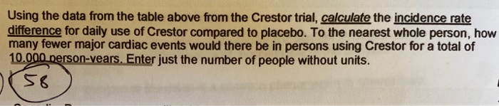 Crestor for about $2.00 (US) per pill. First, compute the cost of