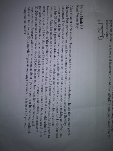 what additional clarification is needed? Use Table 9-4 to calculate the monthly