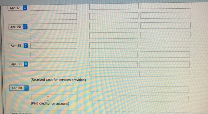 April Apr. 1 4 8 11 12 13 17 20 25 30