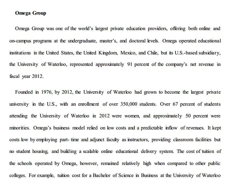 What is the business model of the university of waterloo and what