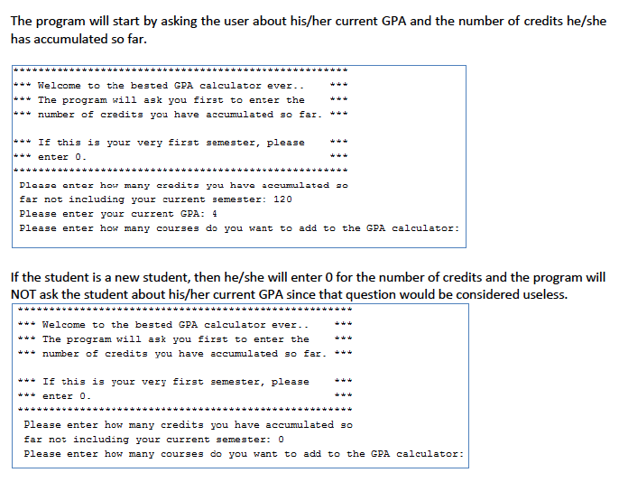 JAVA QUESTION The program will start by asking the user about his/her