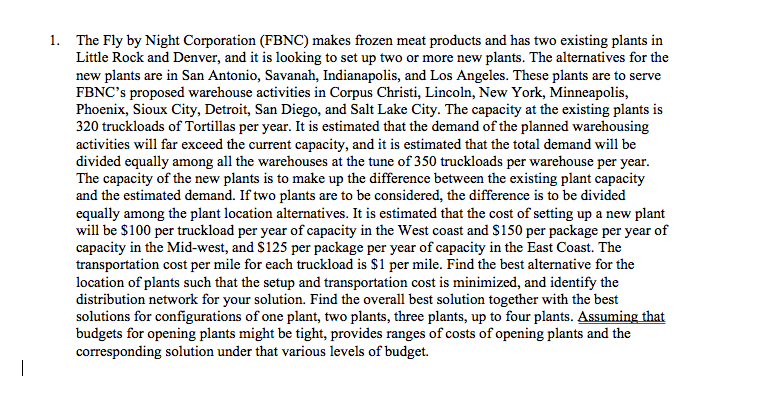  FACILITY LOCATION HOMEWORK REPORT!!! for facility layout class. - What is