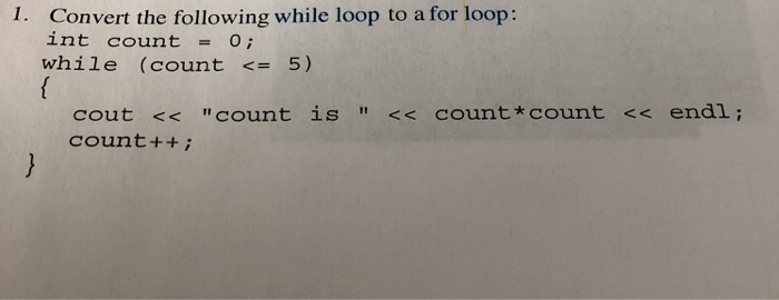  Convert the following while loop to a for loop: int counto
