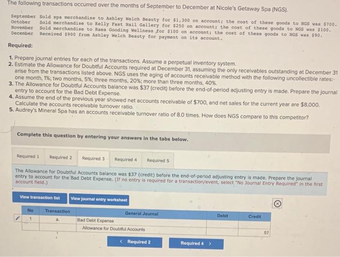 question 2, 3, and 4 The following transactions occurred over the months