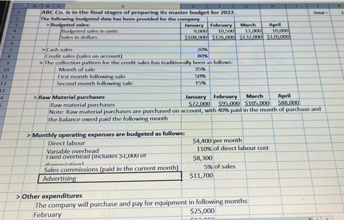  11 D Te 2 2 ABC Co. is in the final