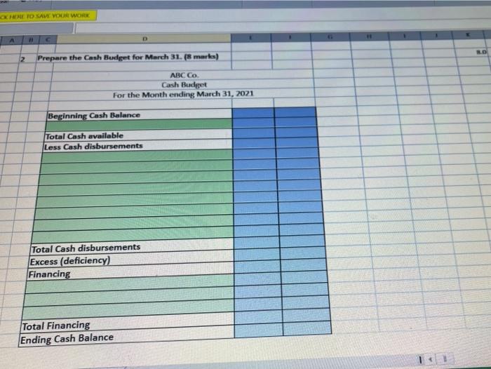 April Budgeted sales in units 9,000 10,500 11.00 10.0XXO Sales in dollars