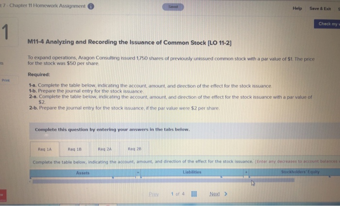  t7 - Chapter 11 Homework Assignment Help Save & Exit Check