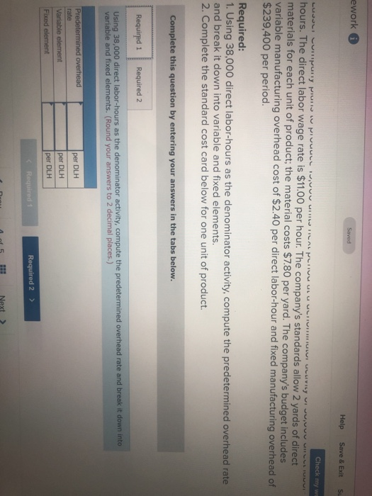 plans to produce 19,000 units next period at a denominator activity of