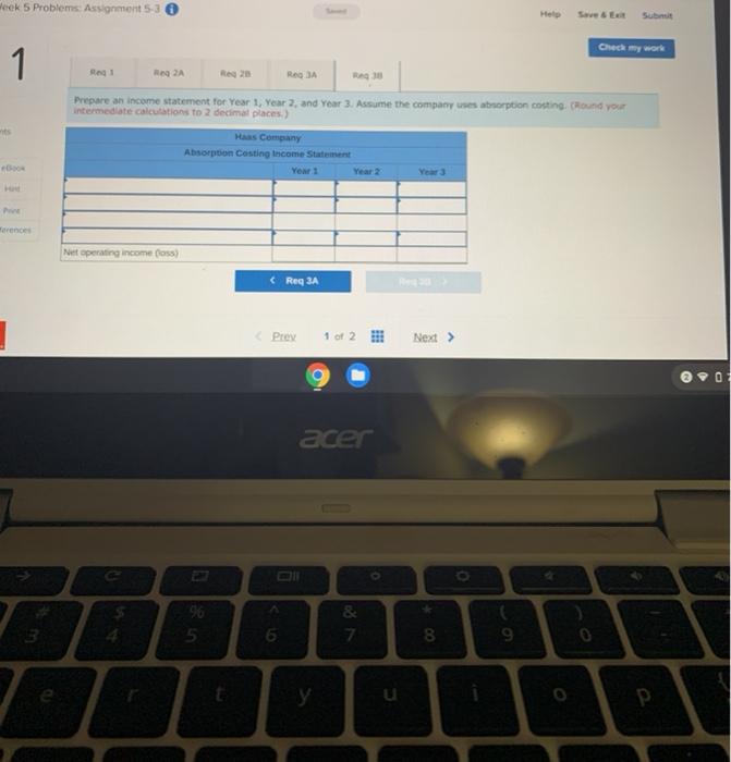 of operations, Haas produced 60.000 units and sold 60,000 units. During its