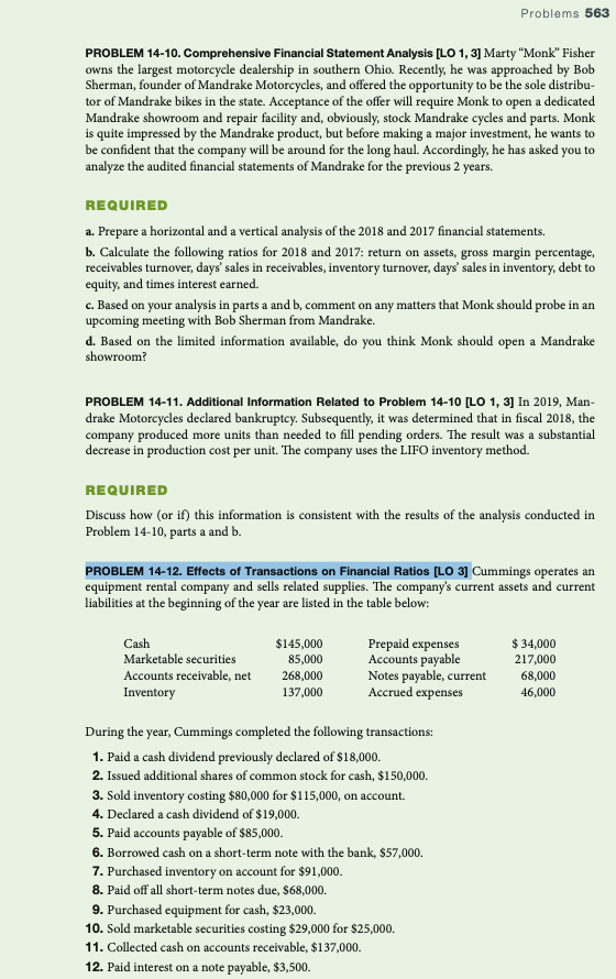 Hi there, Could you please answer the problem 14-12 given below? Thanks