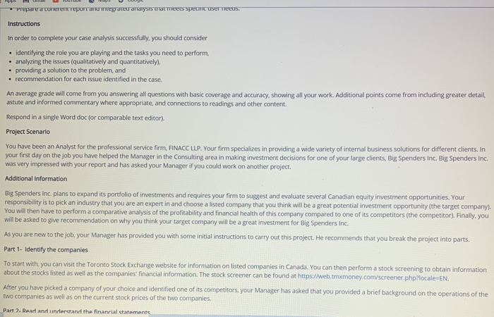  Prepare a COTETTUATT degrateur analysis that meets Spec User Teeus. Instructions