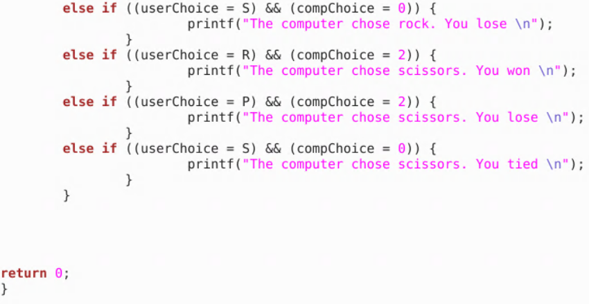 matter what I input the computer always chooses paper. And the results