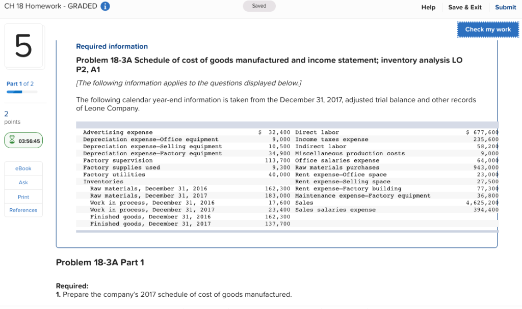  CH 18 Homework - GRADED 6 Saved Help Save & Exit