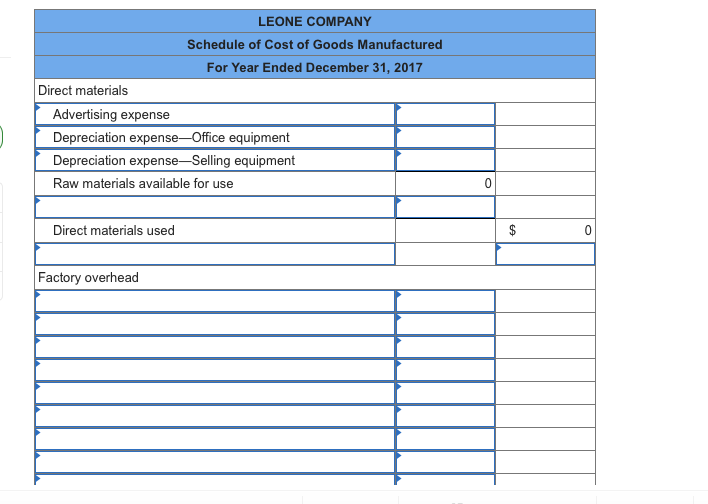 Sbmit Check my work 5 Required information Problem 18-3A Schedule of cost