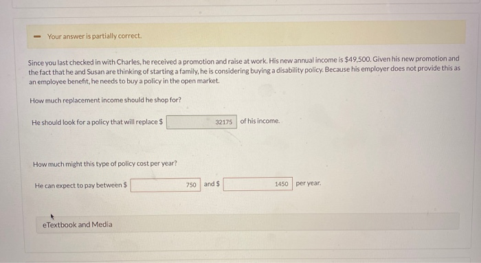  - Your answer is partially correct. Since you last checked in