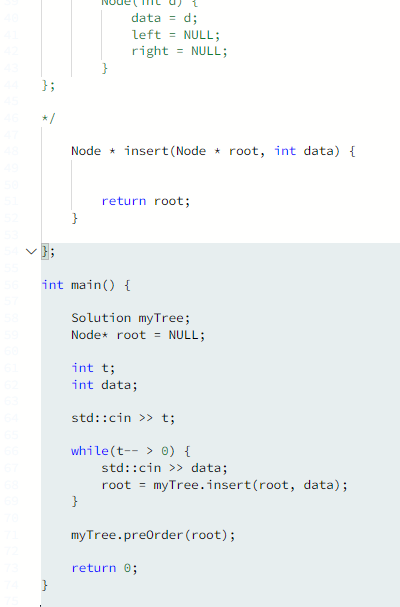 Node * Left; Node right; Node (int d) \{ data =d; left