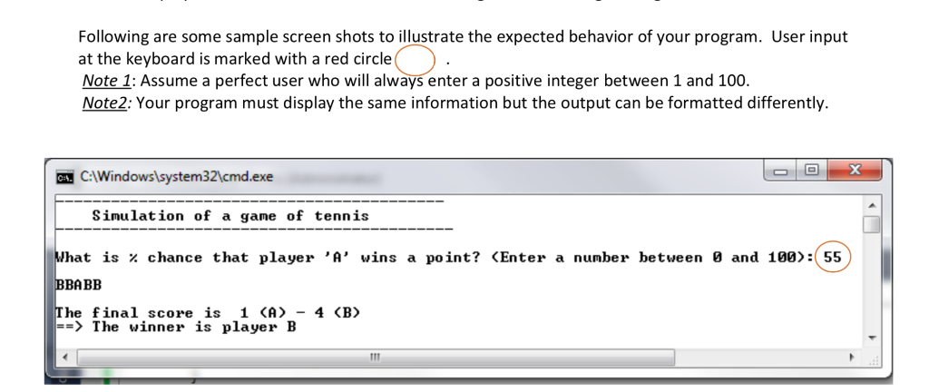 2. A point can be won by either player. A game is